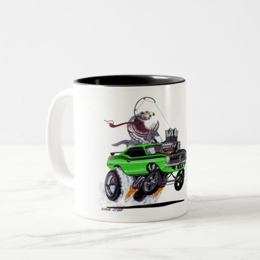 Vince Crains High Octane Art, 1970 AAR 'cuda Zweifarbige Tasse (Vorderseite Links)