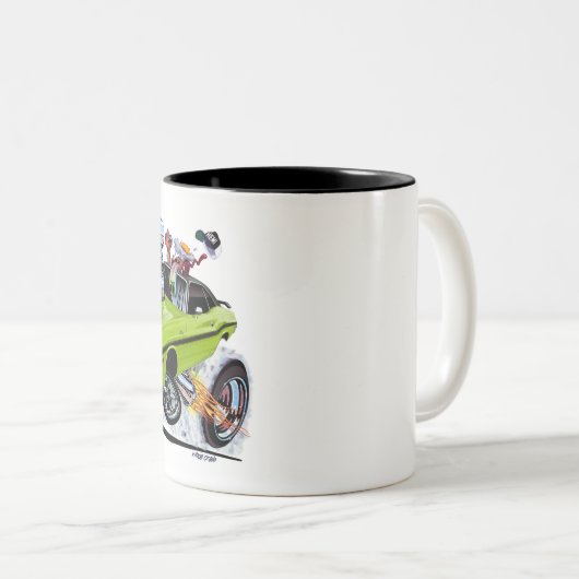 Vince Crains High Octane Art, 1970 Challenger R/T Zweifarbige Tasse (VorderseiteRechts)