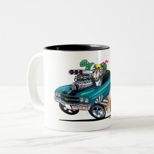 Vince Crains High Octane Art, 1970 Chevelle SS Zweifarbige Tasse (Vorderseite Links)