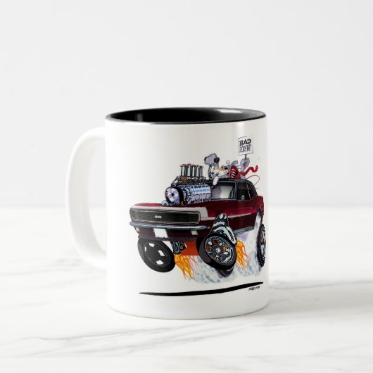 Vince Crains RAT POWER 1968 Camaro Zweifarbige Tasse (Vorderseite Links)