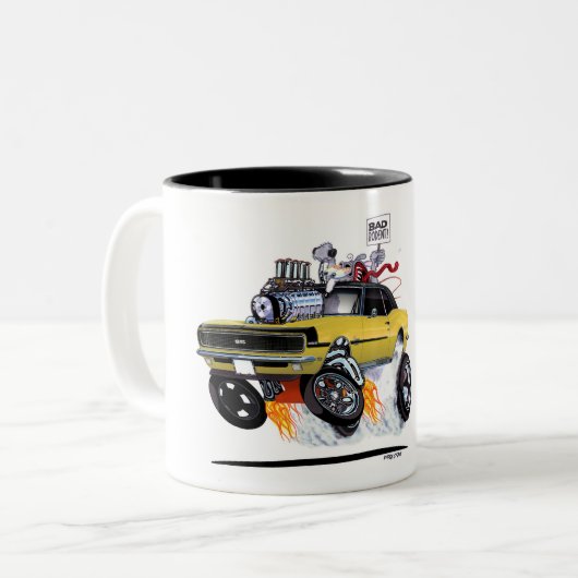 Vince Crains RAT POWER 1968 Camaro Zweifarbige Tasse (Vorderseite Links)