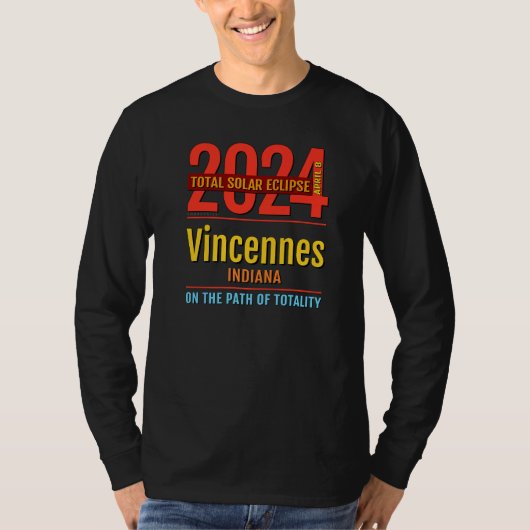 Vincennes Indiana IN Total Solar Eclipse 2024 4 T-Shirt (Vorderseite)