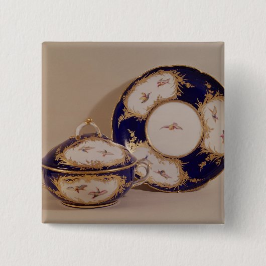 Vincennes Schüssel und Stand, c.1745 Button (Vorderseite)