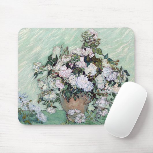 Vincent ピ Willem van Gogh, の 瓶 薔 薇 の 花 Mousepad (Mit Mouse)