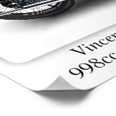Vincent Black Shadow Motorrad - A3-Großdruck Poster (Ecke)