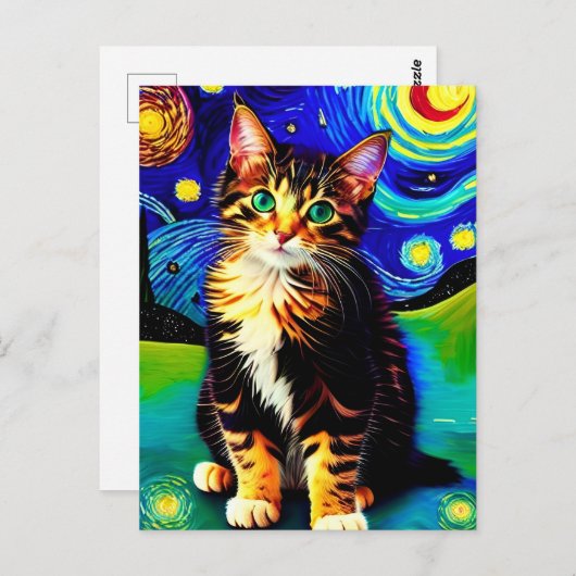 Vincent Cat Gogh Postcard Postkarte (Vorne/Hinten)