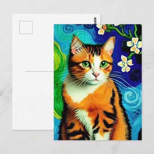 Vincent Cat Gogh Postcard Postkarte (Vorne/Hinten)