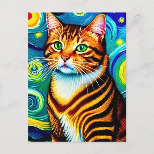 Vincent Cat Gogh Postcard Postkarte (Vorderseite)