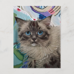 Vincent Cat Gogh Postcard Postkarte