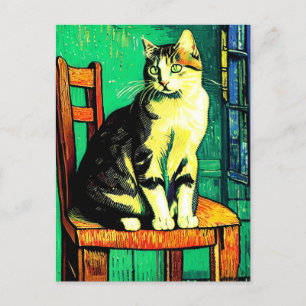Vincent Cat Gogh Postcard Postkarte