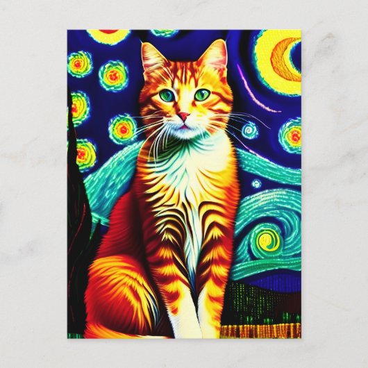 Vincent Cat Gogh Postcard Postkarte (Vorderseite)