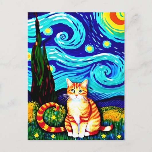 Vincent Cat Gogh Postcard Postkarte (Vorderseite)