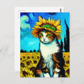Vincent Cat Gogh Postcard Postkarte (Vorne/Hinten)