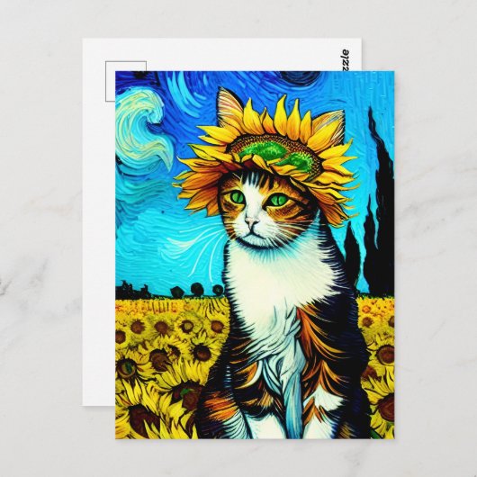 Vincent Cat Gogh Postcard Postkarte (Vorne/Hinten)