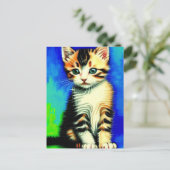Vincent Cat Gogh Postcard Postkarte (Stehend Vorderseite)