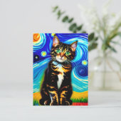 Vincent Cat Gogh Postcard Postkarte (Stehend Vorderseite)