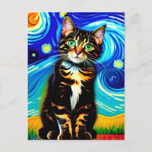 Vincent Cat Gogh Postcard Postkarte (Vorderseite)