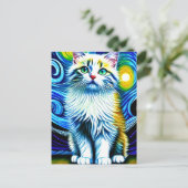 Vincent Cat Gogh Postcard Postkarte (Stehend Vorderseite)