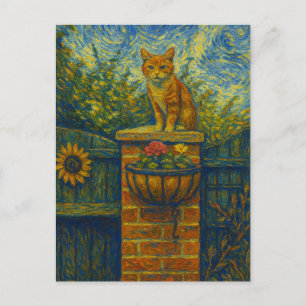 Vincent Cat Gogh Postcard Postkarte