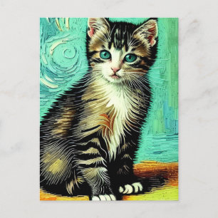 Vincent Cat Gogh Postcard Postkarte