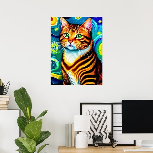 Vincent Cat Gogh Poster (Heimbüro)