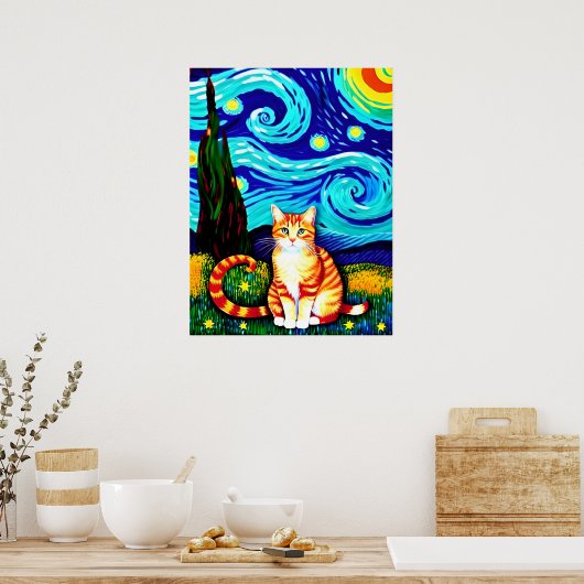 Vincent Cat Gogh Poster (Küche)