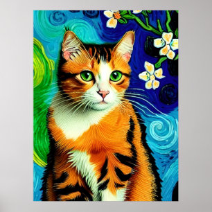 Vincent Cat Gogh Poster