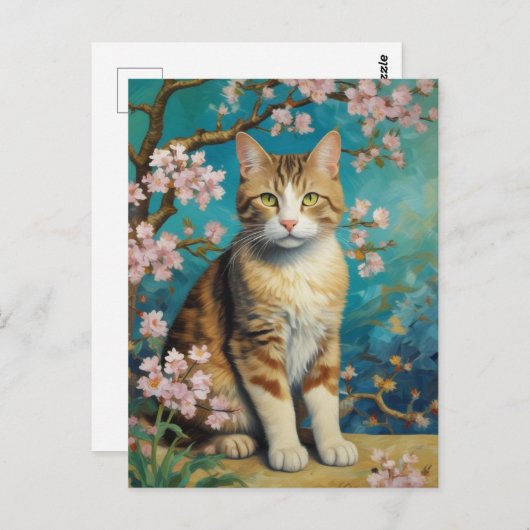Vincent Cat Gogh Postkarte (Vorne/Hinten)