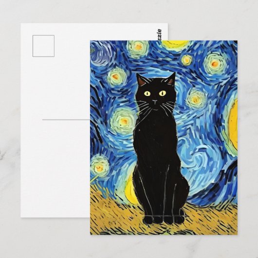 Vincent Cat Gogh Postkarte (Vorne/Hinten)