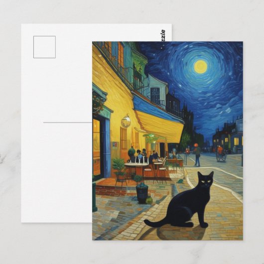 Vincent Cat Gogh Postkarte (Vorne/Hinten)