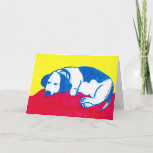 Vincent der Hund in den Primärfarben Feiertagskarte