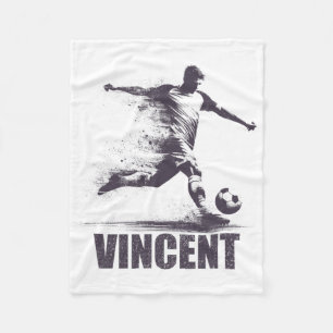 Vincent Fußball Jungen Personalisierter Vorname Vi Fleecedecke