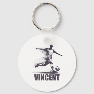 Vincent Fußball Jungen Personalisierter Vorname Vi Schlüsselanhänger
