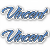 Vincent Name blue Aufkleber Sticker Stickerset (Vorderseite)