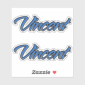 Vincent Name blue Aufkleber Sticker Stickerset (Blatt)