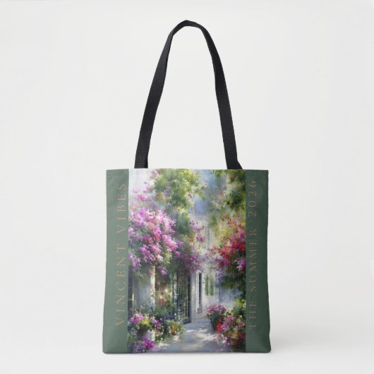 Vincent Style Sommergarten Blumen Wasserfarbe Eink Tasche (Vorderseite)