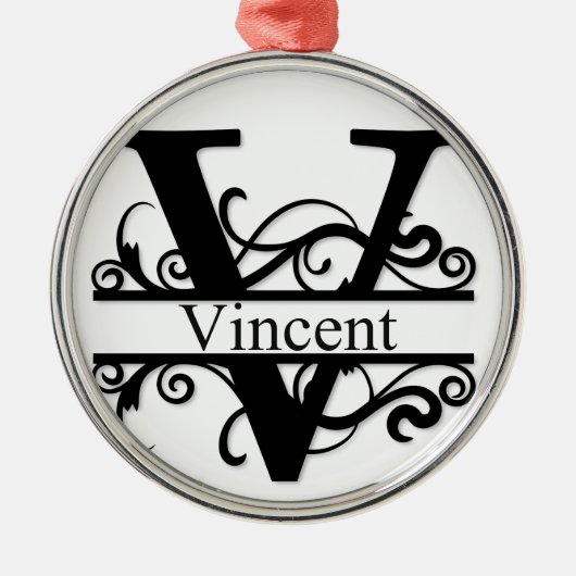 Vincent V Monogram Ornament Aus Metall (Vorne)