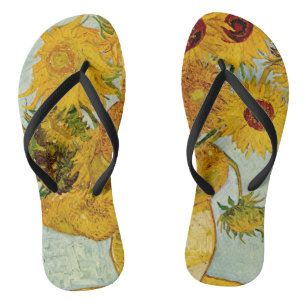 Vincent Van Gogh 12 Sonnenblumen Impressionist Badesandalen