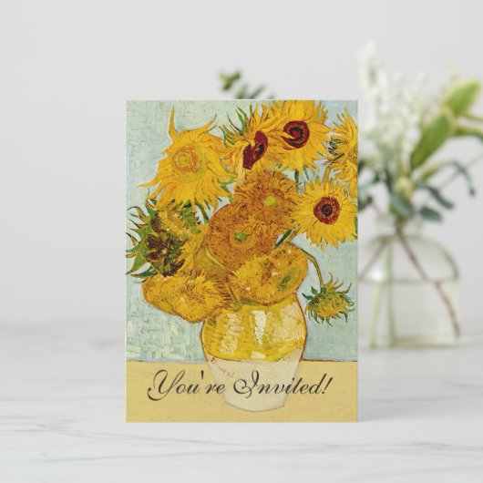 Vincent Van Gogh 12 Sonnenblumen Impressionist Einladung (Stehend Vorderseite)