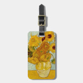 Vincent Van Gogh 12 Sonnenblumen Impressionist Gepäckanhänger (Vorderseite vertikal)
