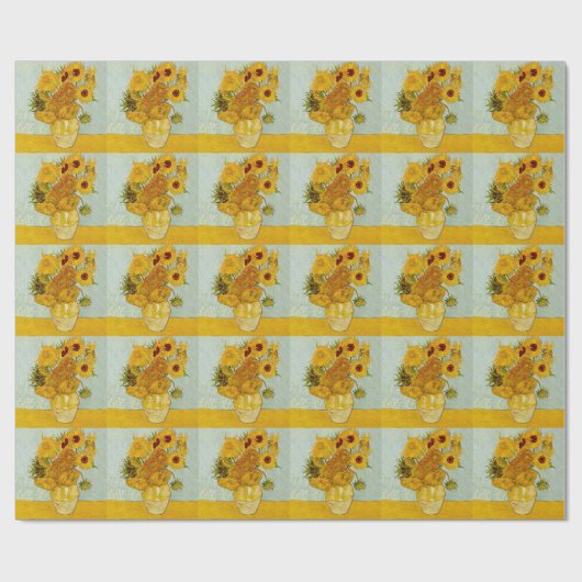 Vincent Van Gogh 12 Sonnenblumen Impressionist Geschenkpapier (Flach)