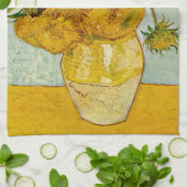 Vincent Van Gogh 12 Sonnenblumen Impressionist Geschirrtuch (Gefaltet)