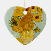Vincent Van Gogh 12 Sonnenblumen Impressionist Keramik Ornament (Hinten)