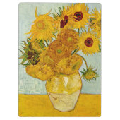 Vincent Van Gogh 12 Sonnenblumen Impressionist Klemmbrett (Rückseite)