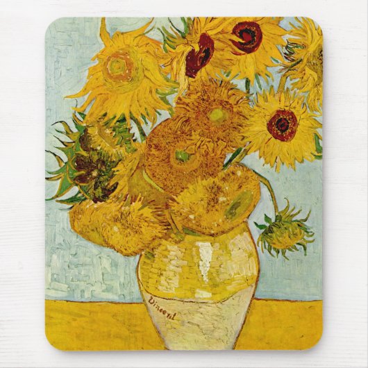 Vincent Van Gogh 12 Sonnenblumen Impressionist Mousepad (Vorne)
