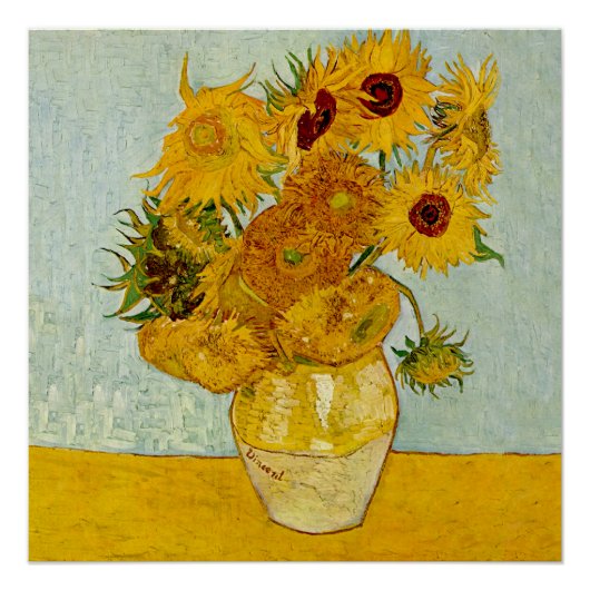 Vincent Van Gogh 12 Sonnenblumen Impressionist Poster (Vorderseite)