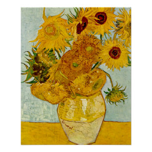 Vincent Van Gogh 12 Sonnenblumen Impressionist Poster