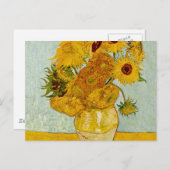 Vincent Van Gogh 12 Sonnenblumen Impressionist Postkarte (Vorne/Hinten)