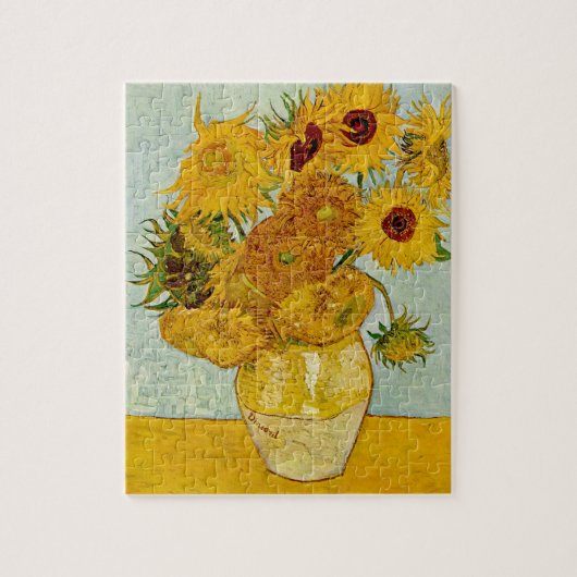Vincent Van Gogh 12 Sonnenblumen Impressionist Puzzle (Vertikal)
