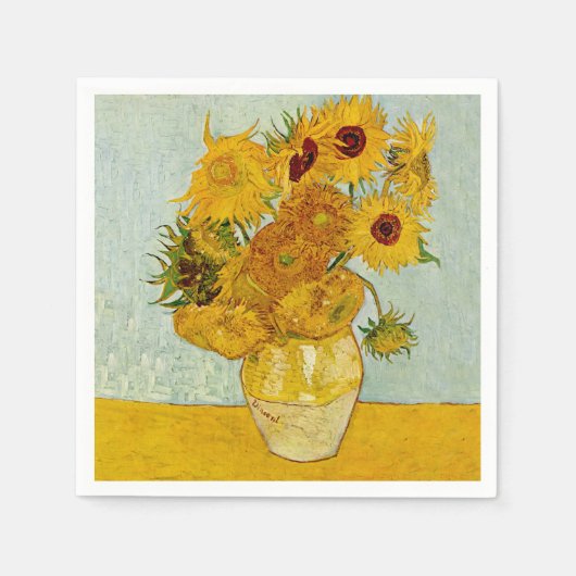 Vincent Van Gogh 12 Sonnenblumen Impressionist Serviette (Vorderseite)